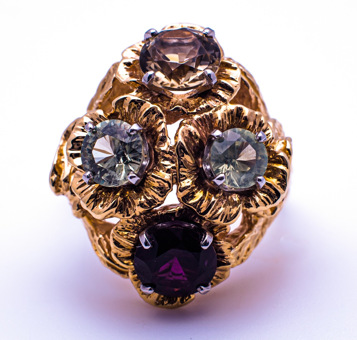 14k Gold Gemstone Ring Size 7.5