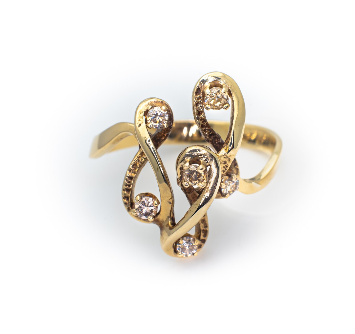 14k Gold Ring with Diamonds. SIZE-9