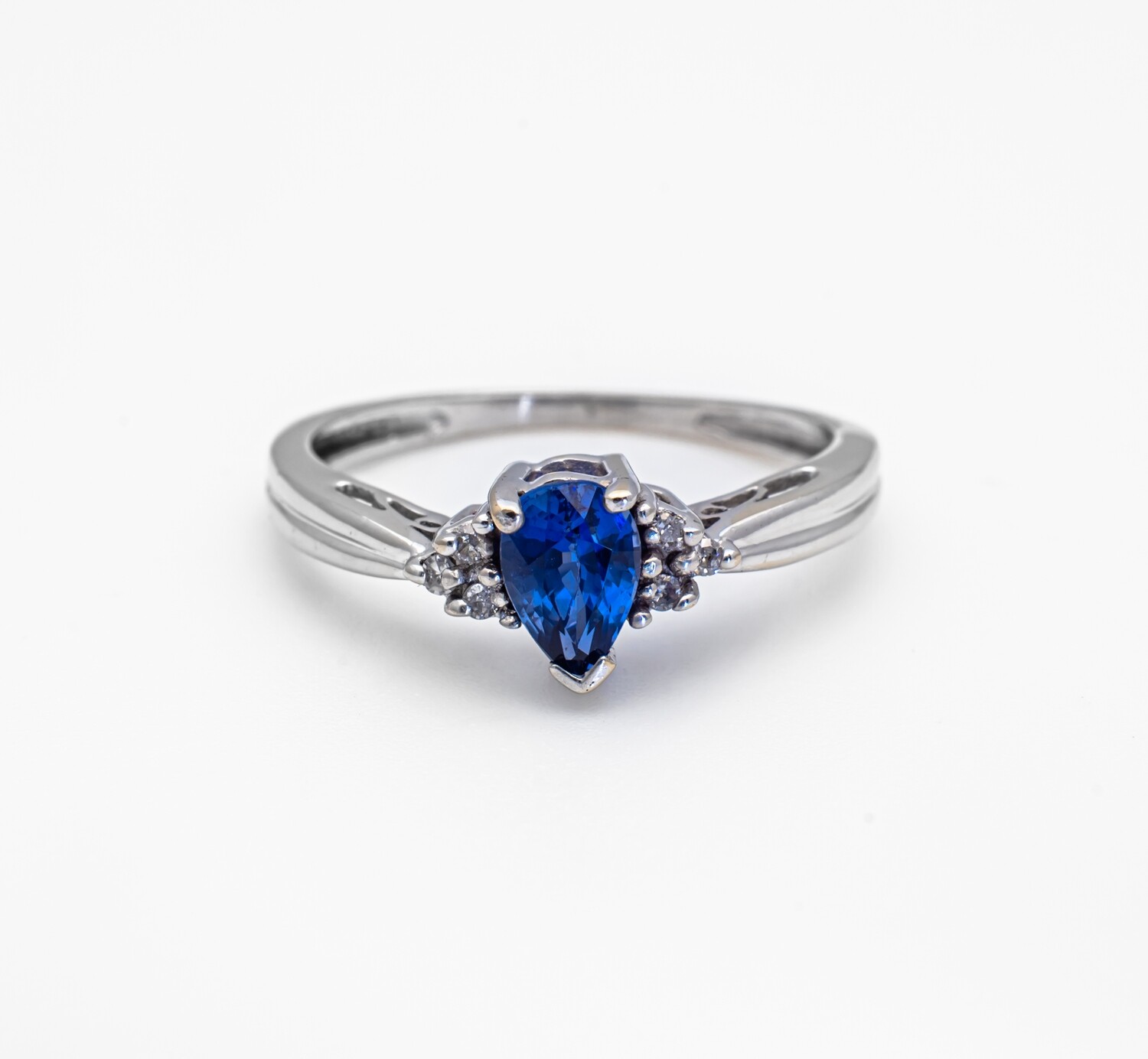 Blue Gemstone &amp; Diamond Ring