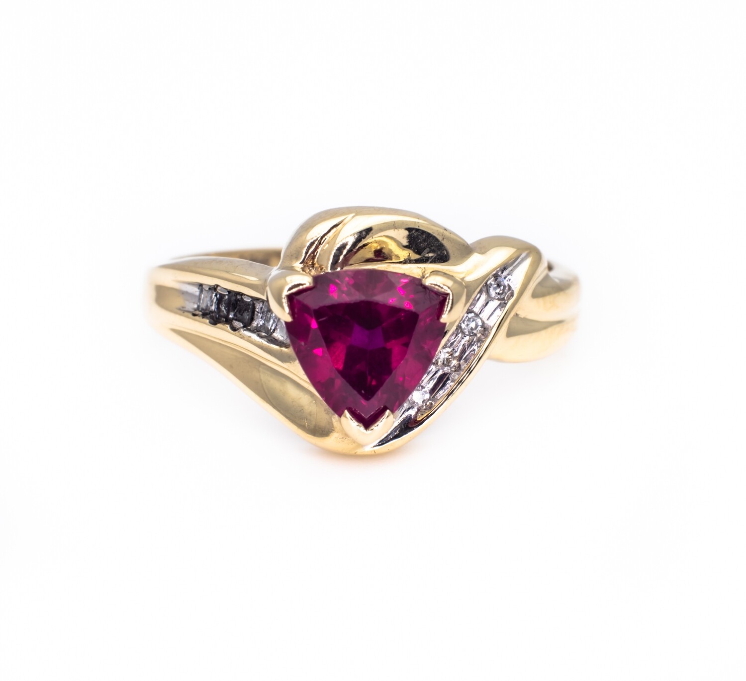 10k Gold Ring with Ruby and Diamonds
