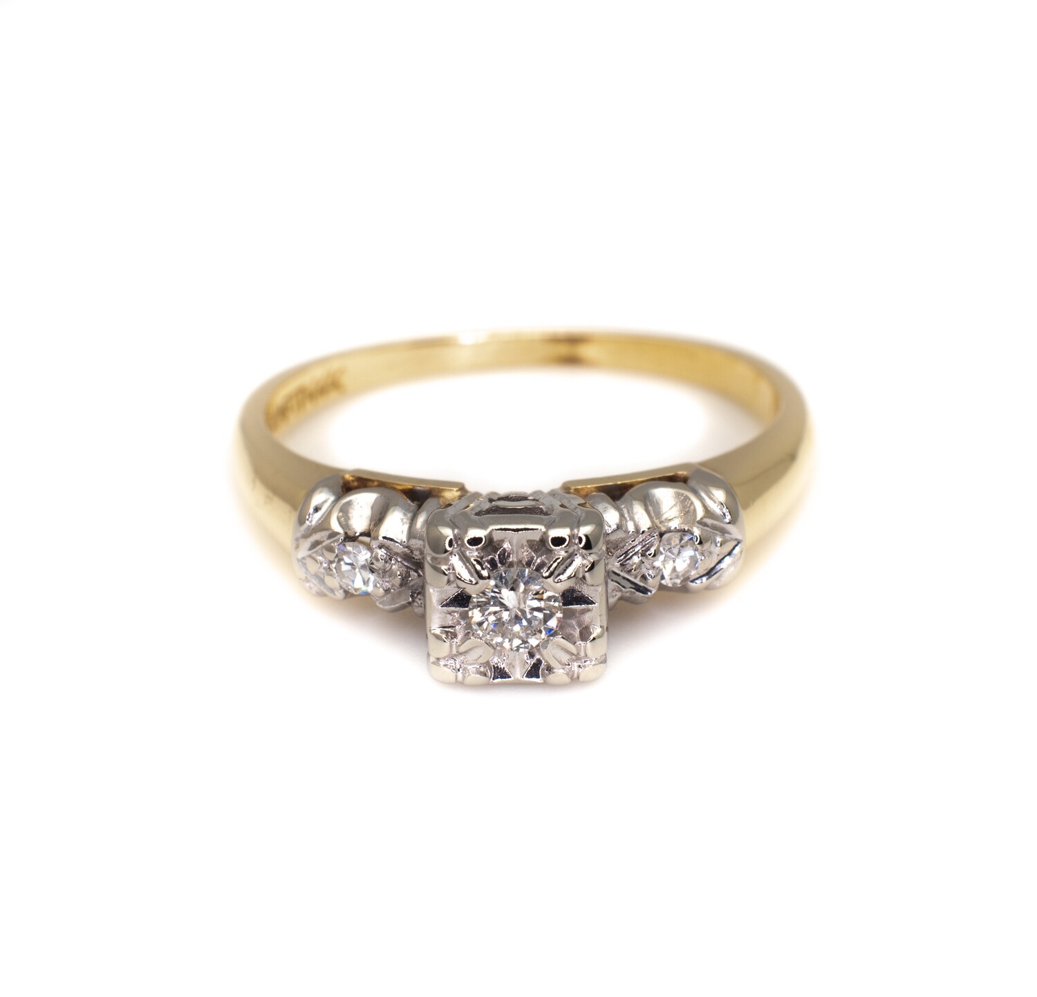 14k Gold Diamond Ring Size 6.5
