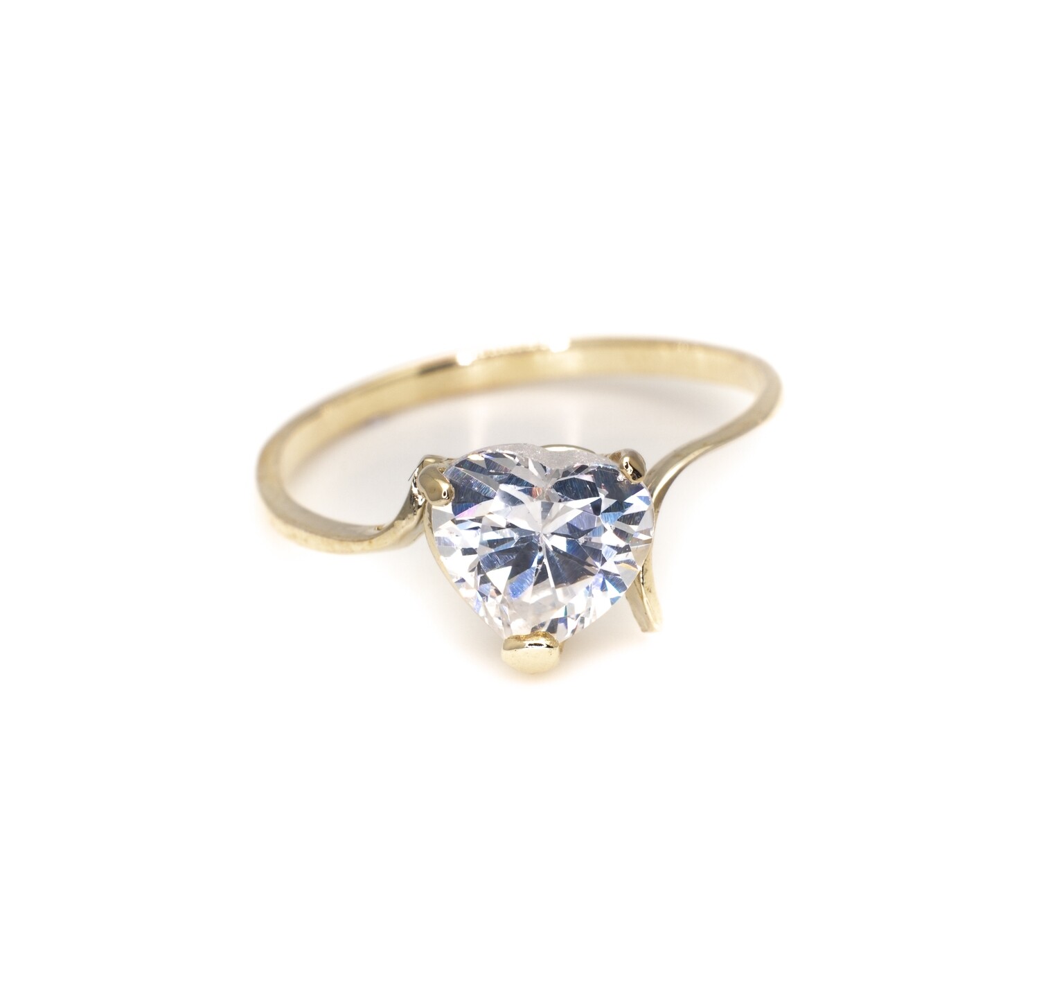 14k Gold Ring with CZ stone. SIZE-6