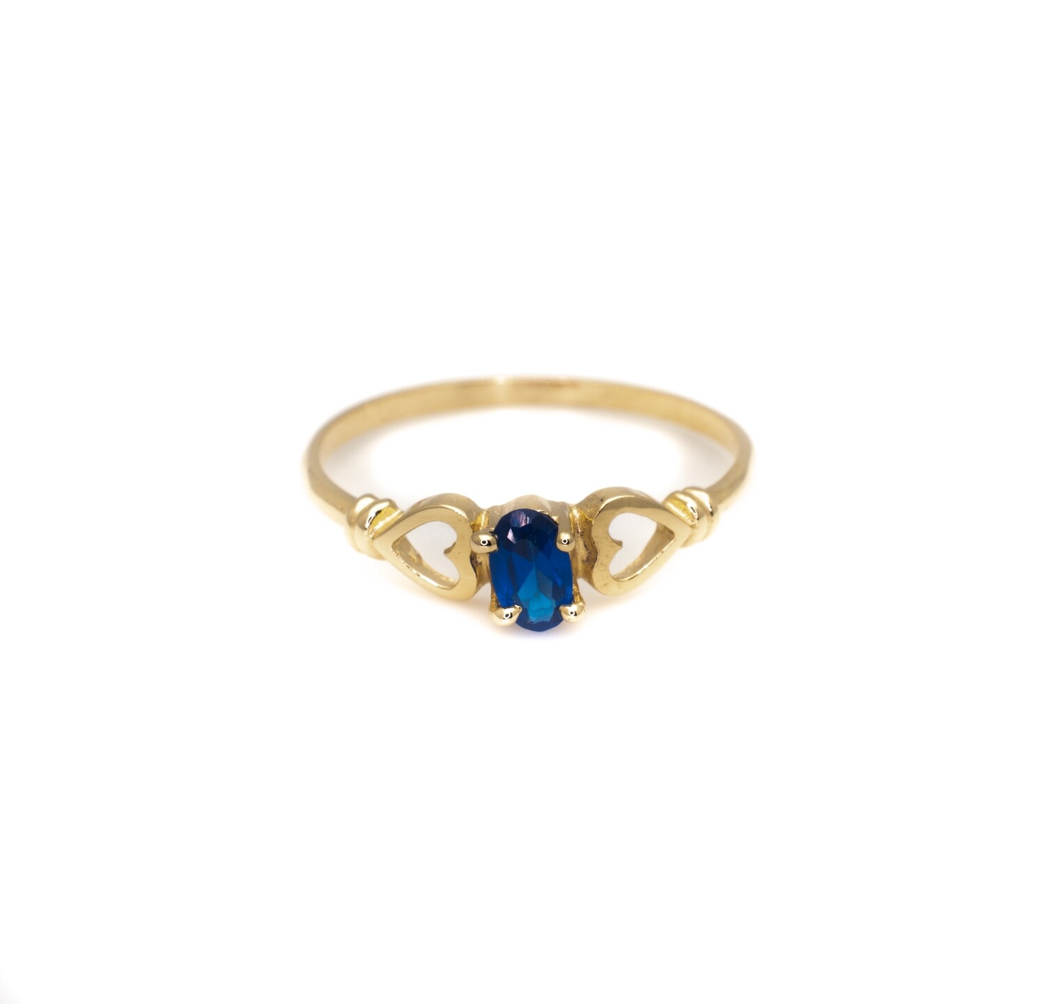 14k Gold Ring with Blue Gemstone. SIZE-6