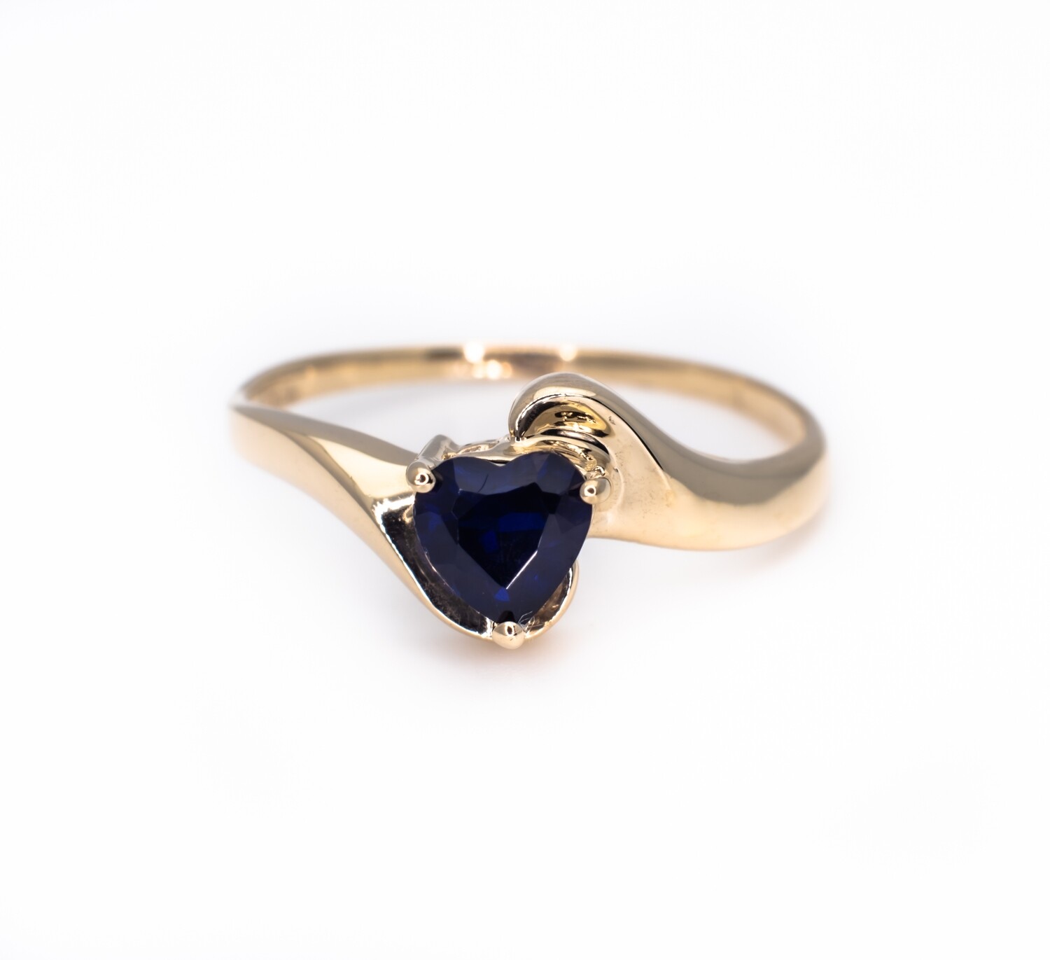 10k Gold Ring with Blue Gemstone. SIZE-7