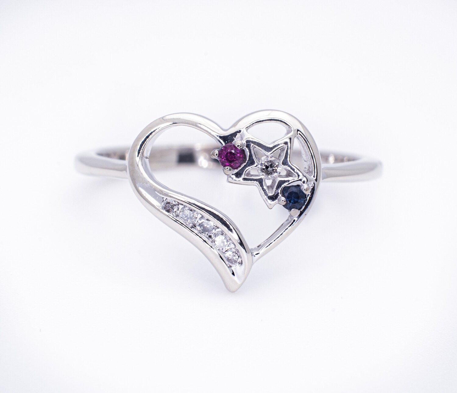 14k Gold Ring with Gemstones and Diamonds
