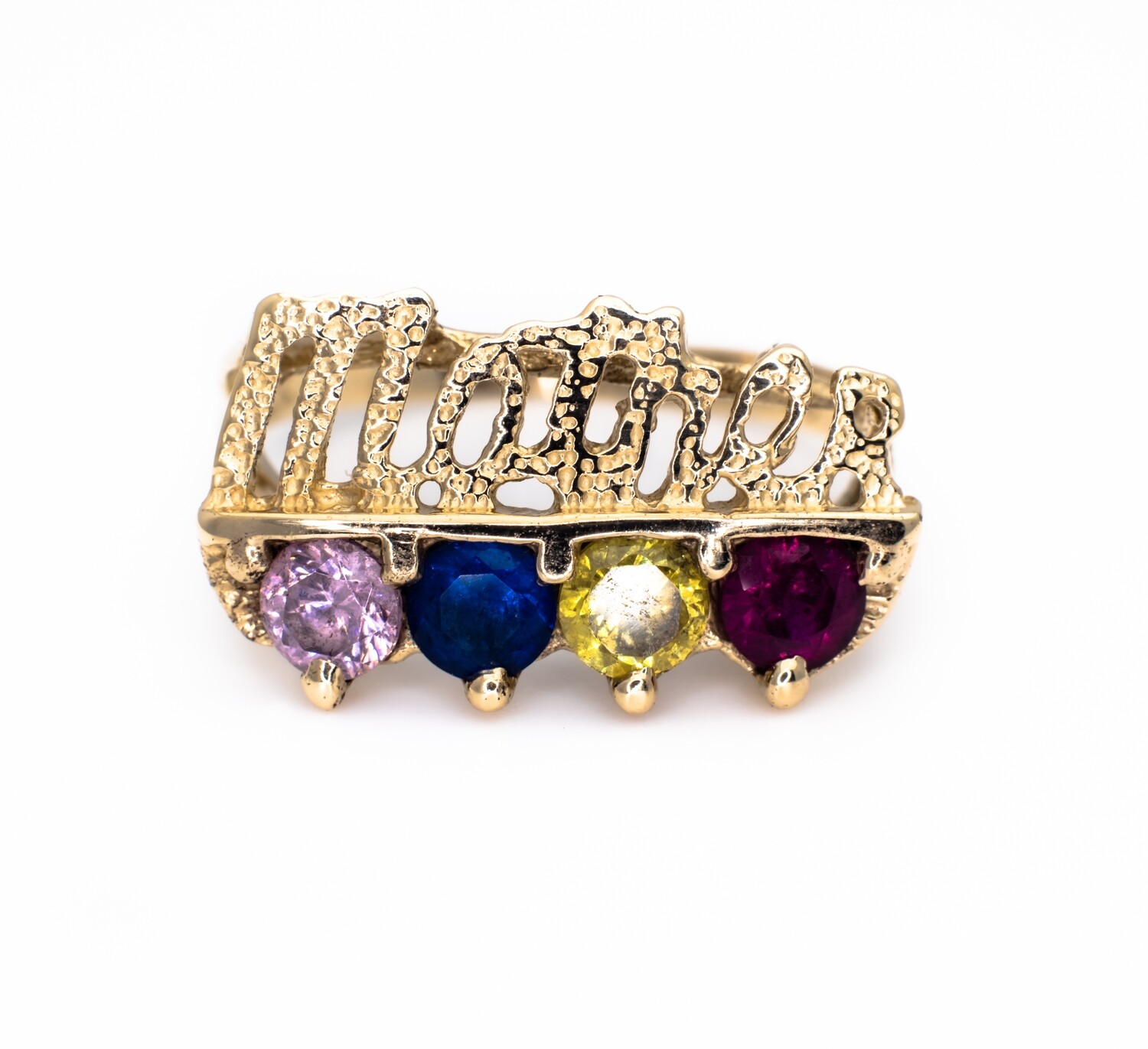 14k Gold Ring with Gemstones. SIZE-7.5