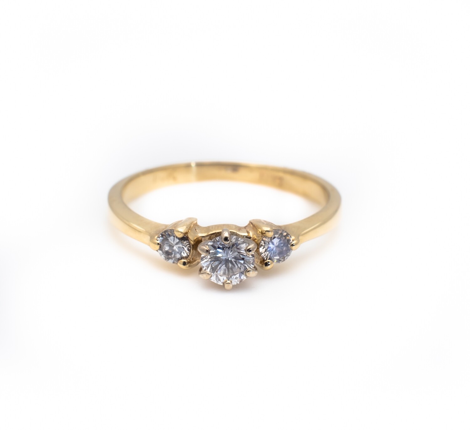 14k Gold Ring with Diamonds. SIZE-5.5