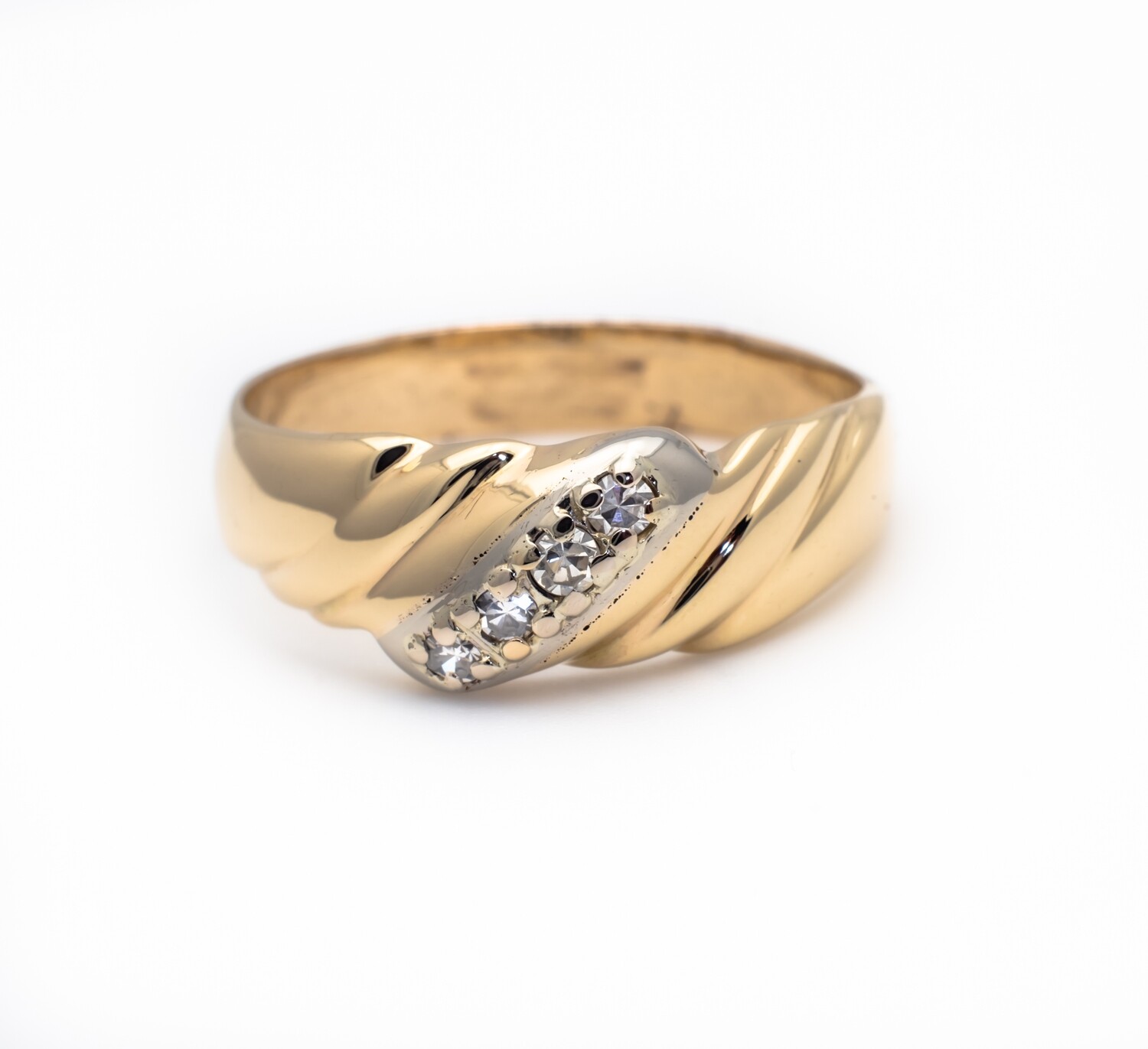 14k Gold Ring with Diamonds. SIZE-10