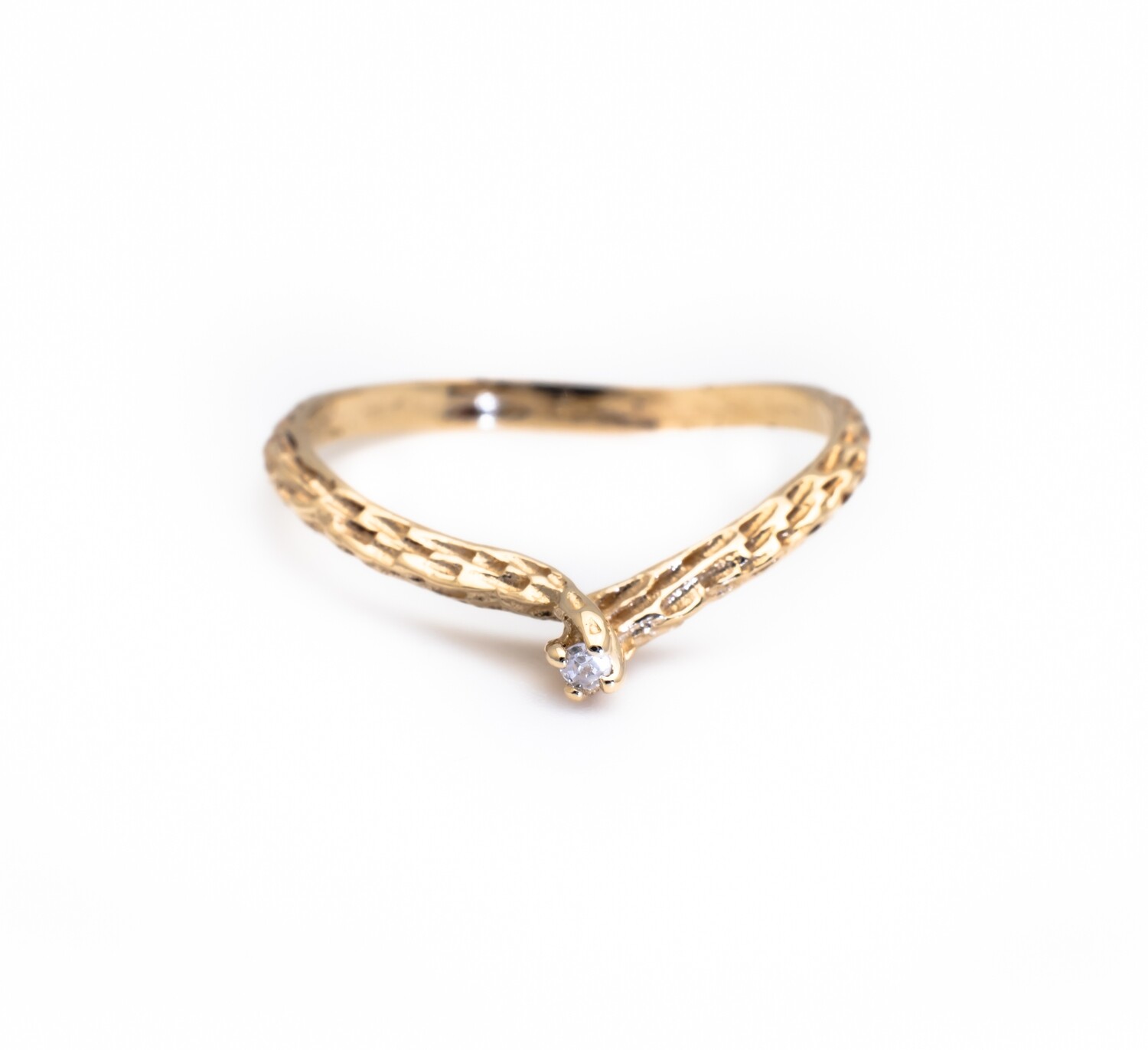 14k Gold Ring with Diamond. SIZE-6