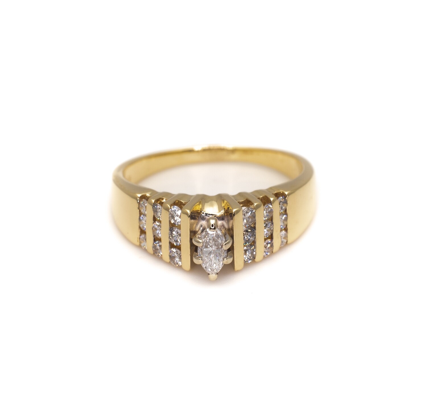 14k Gold Ring with Diamonds. Size - 6.0