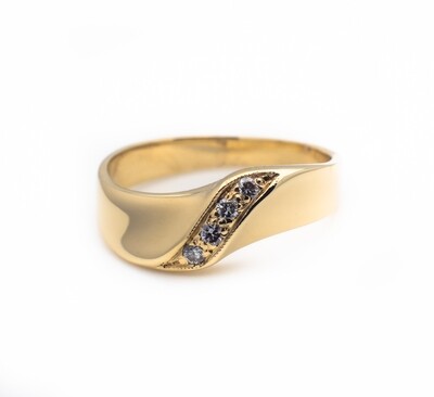14k Gold Ring with Diamonds