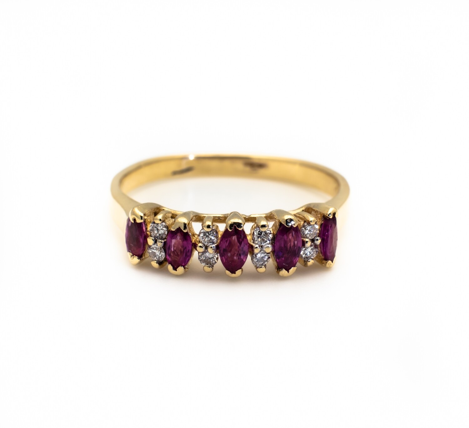 14k Gold Ring with Ruby and Diamonds