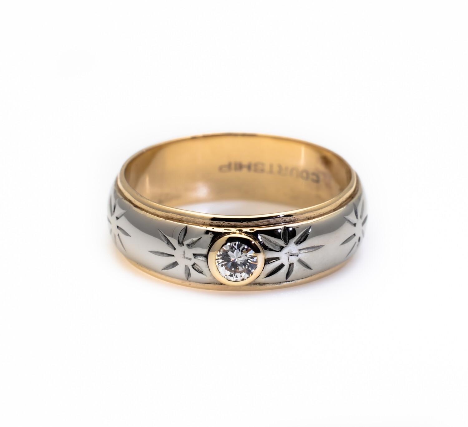 14k Gold Ring With Diamond. SIZE-7