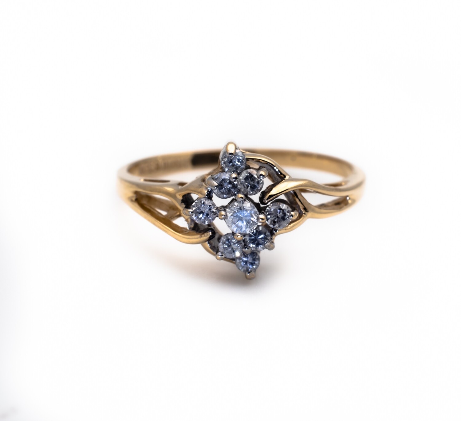 14k Gold Ring with Diamonds