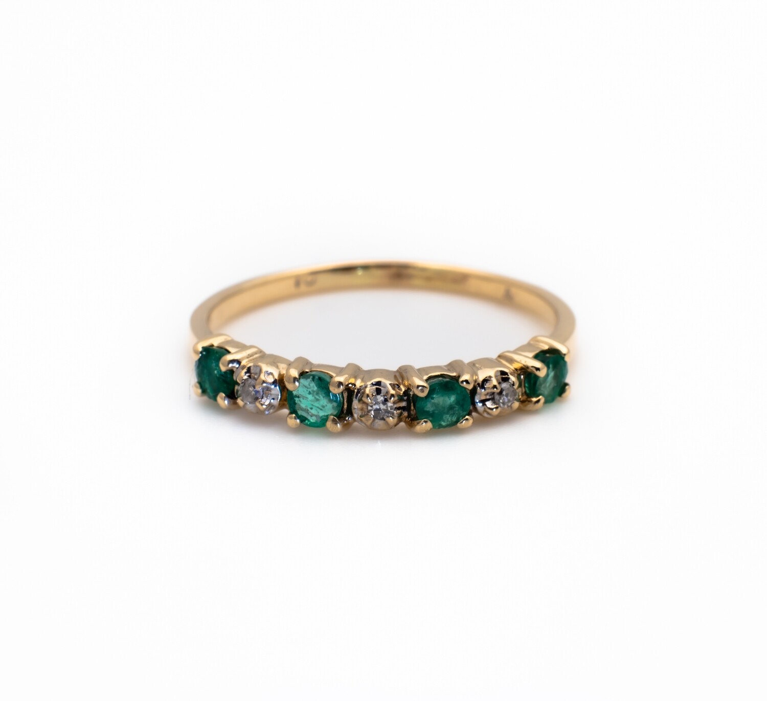 10k Gold Ring With Diamonds with gemstones. SIZE-7