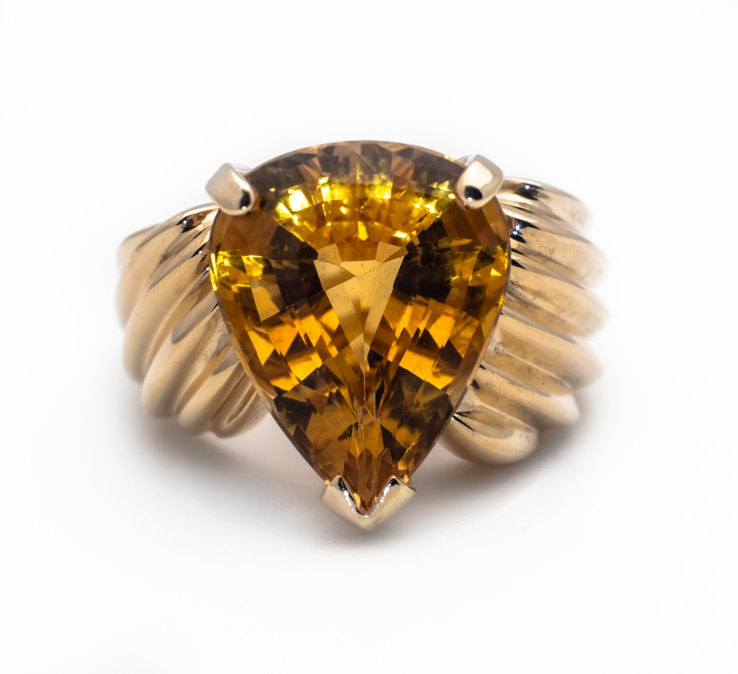 14k Gold Gemstone and Diamond Ring Size 6.5