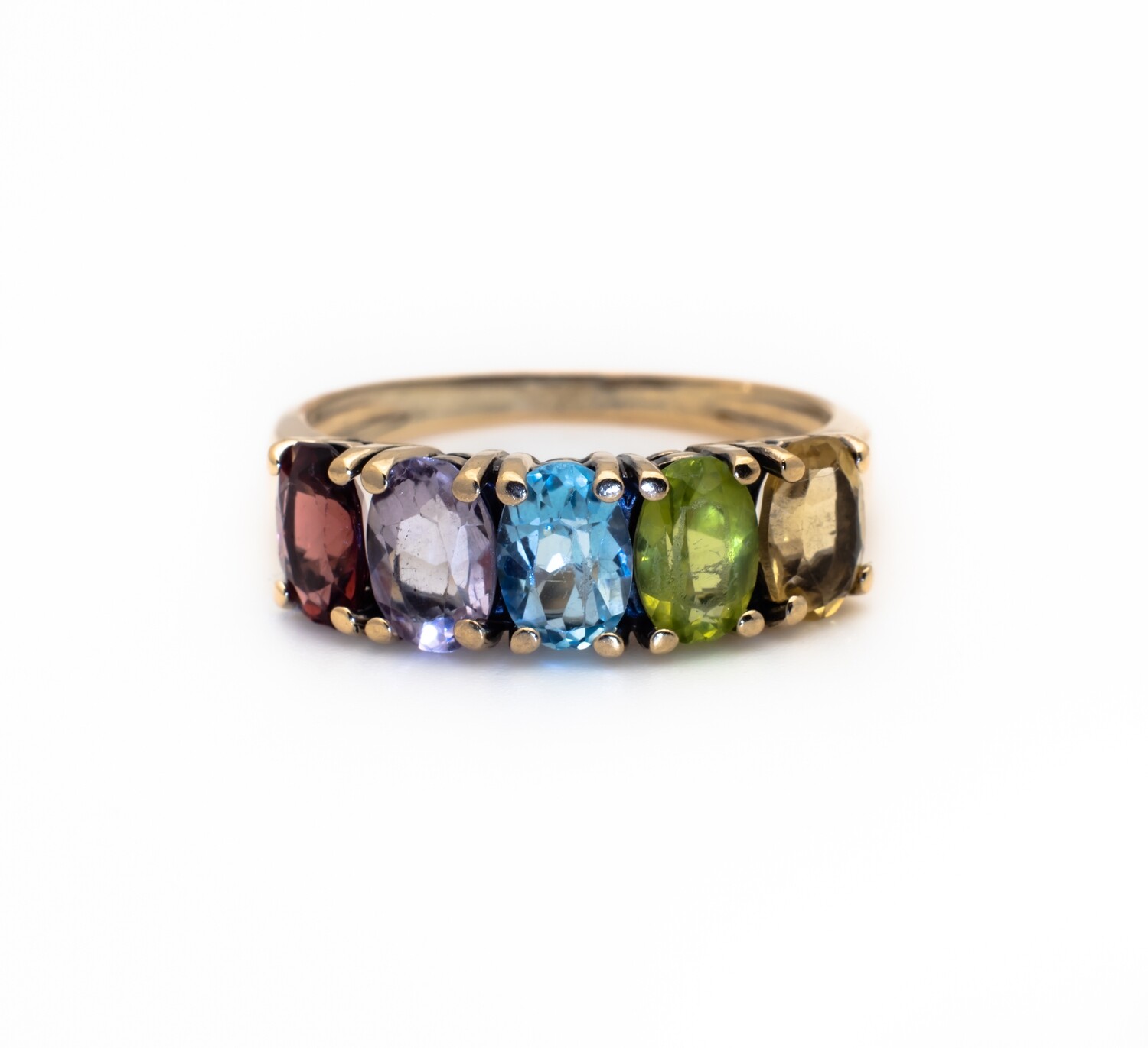 14k Gold Ring With Gemstones. SIZE-6.0