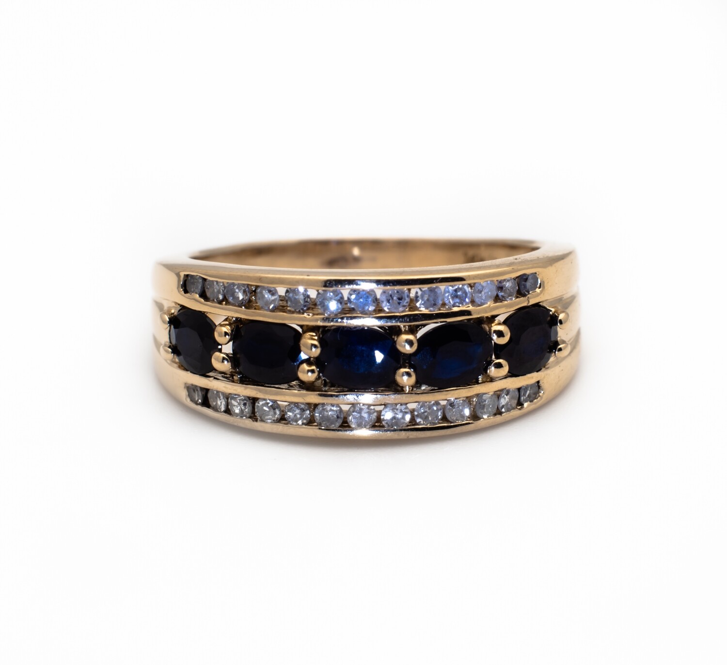 14K Gold Diamond and Gemstone Ring Size 7