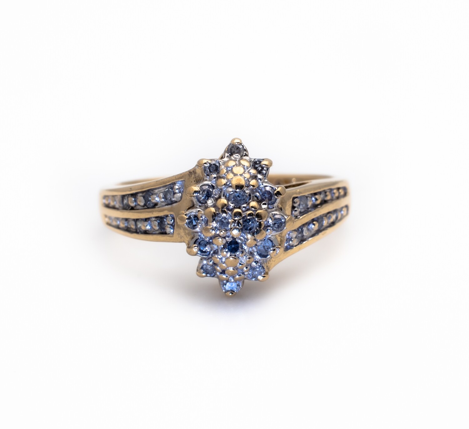 10k Gold Ring with Diamonds. SIZE-6.5