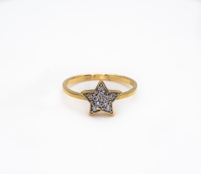 10k Gold Ring With Diamonds. SIZE-6.0