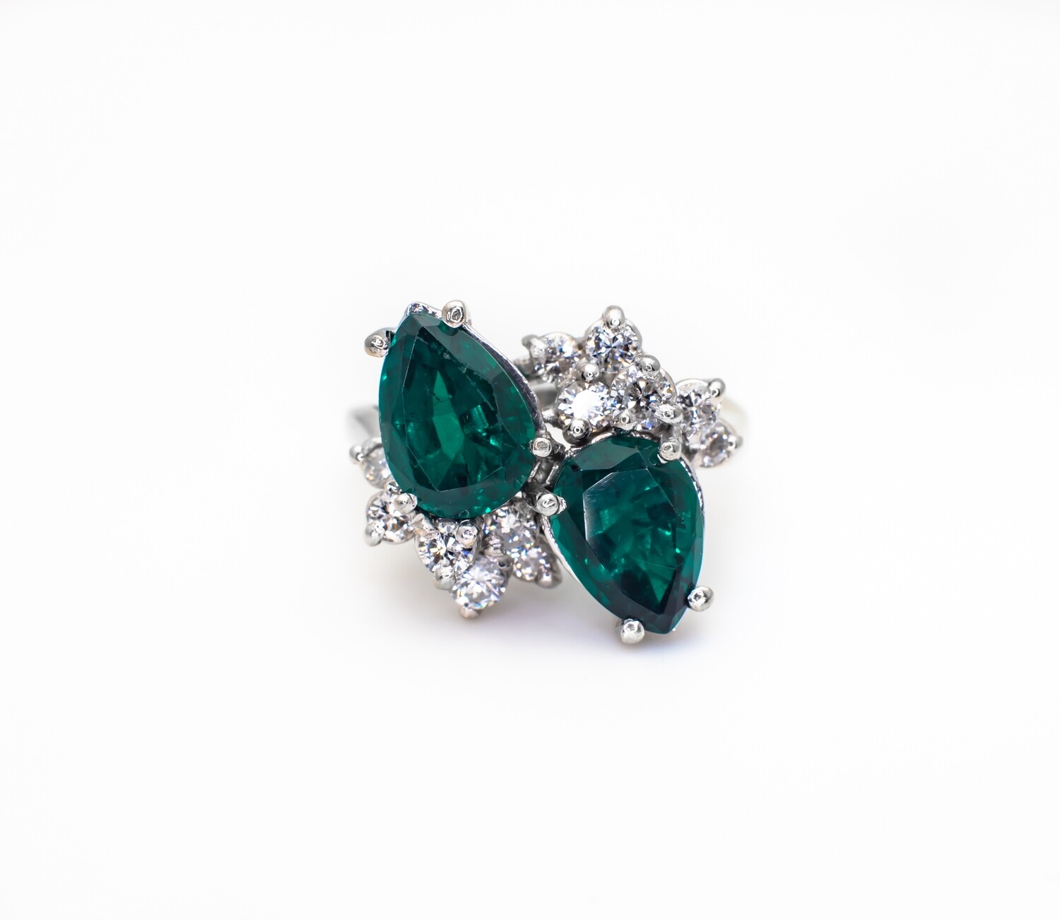 14K Gold Diamond and Gemstone Ring Size 4
