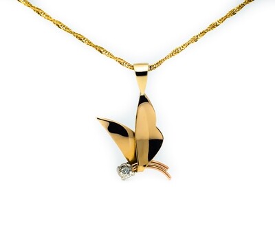 10k Gold Pendant with Diamond
