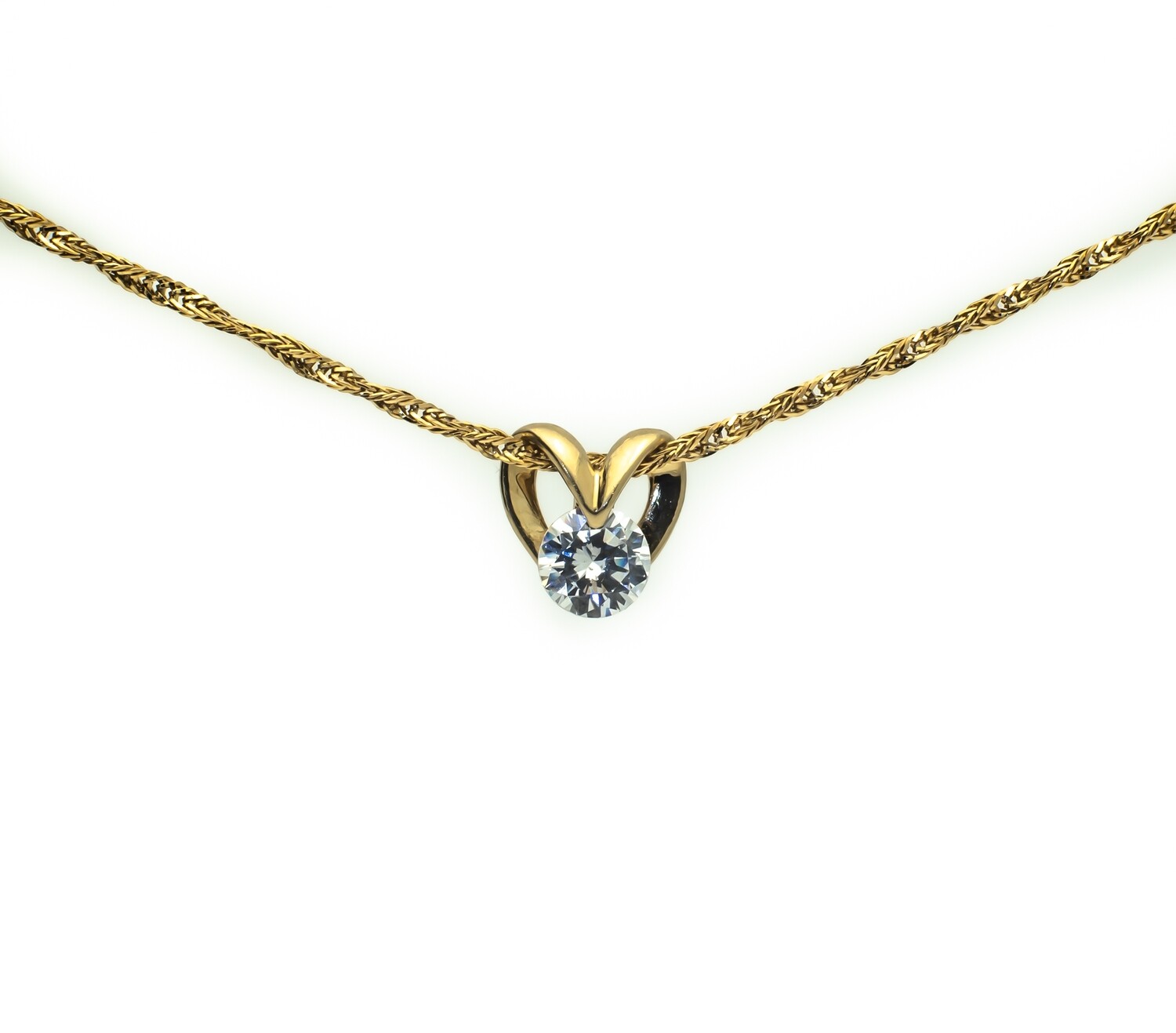 14k Gold Pendant with CZ stone