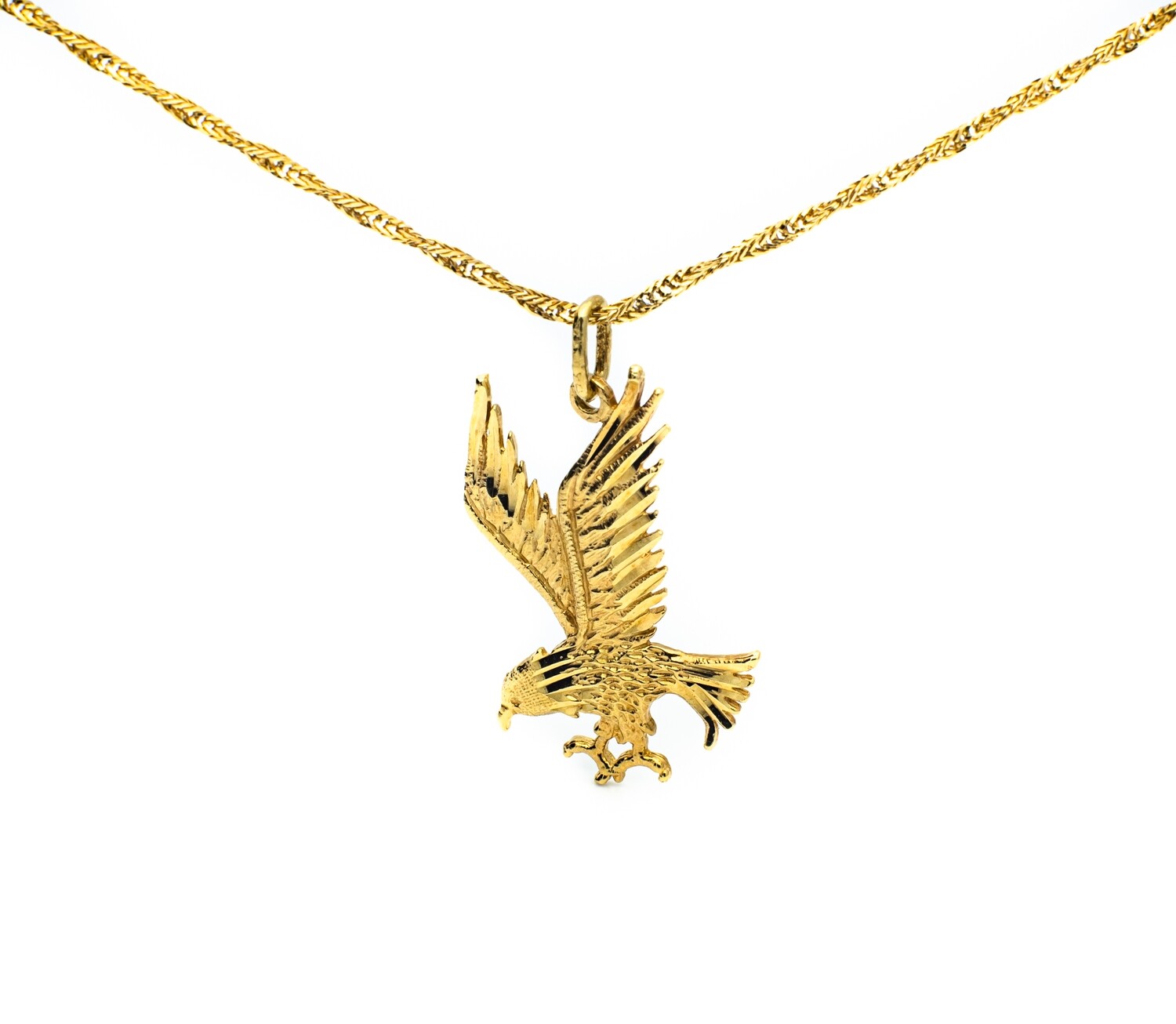 14k Gold Eagle Pendant