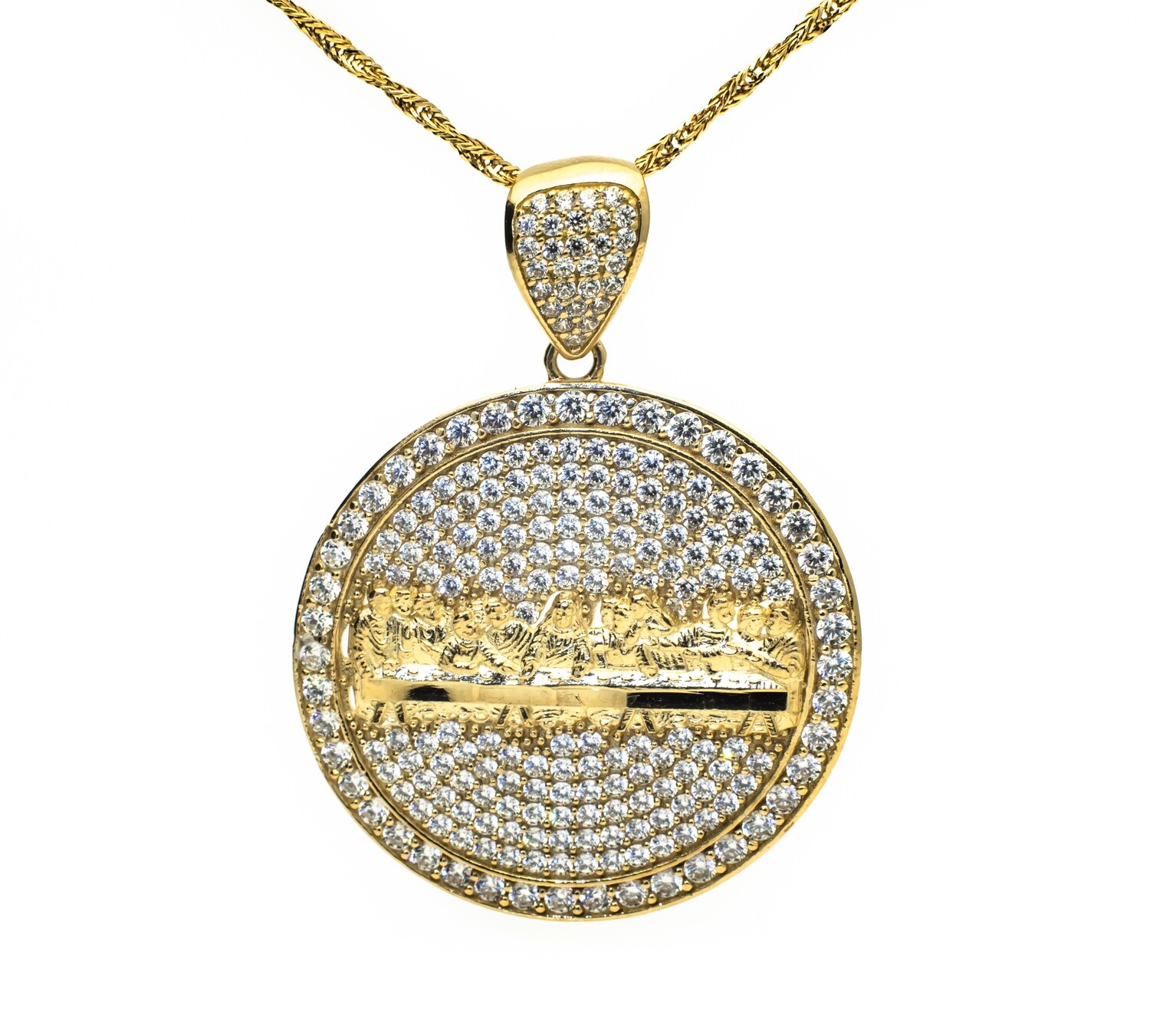 10k Gold Pendant with CZ Stones