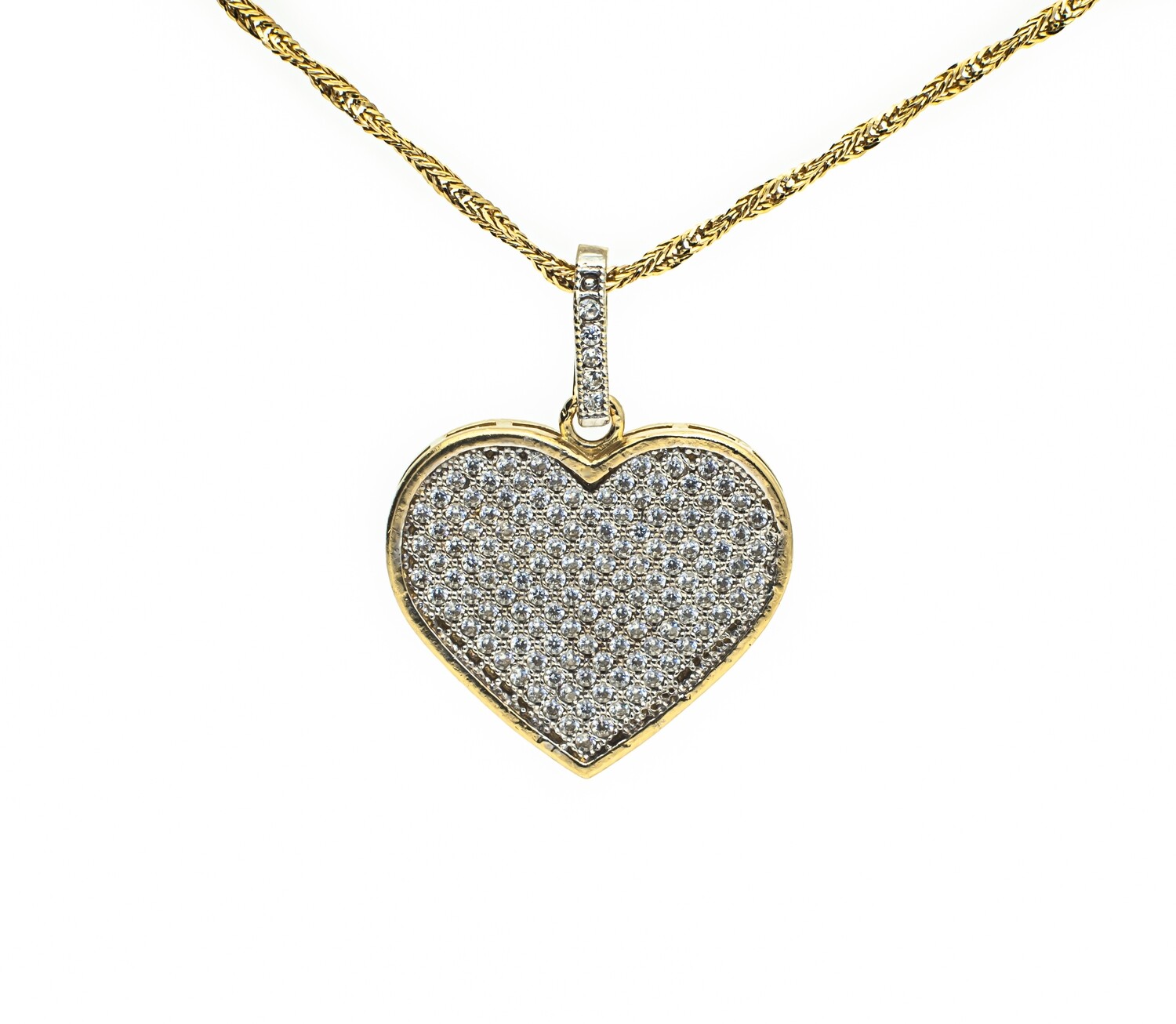 10k Gold Pendant with CZ Stones