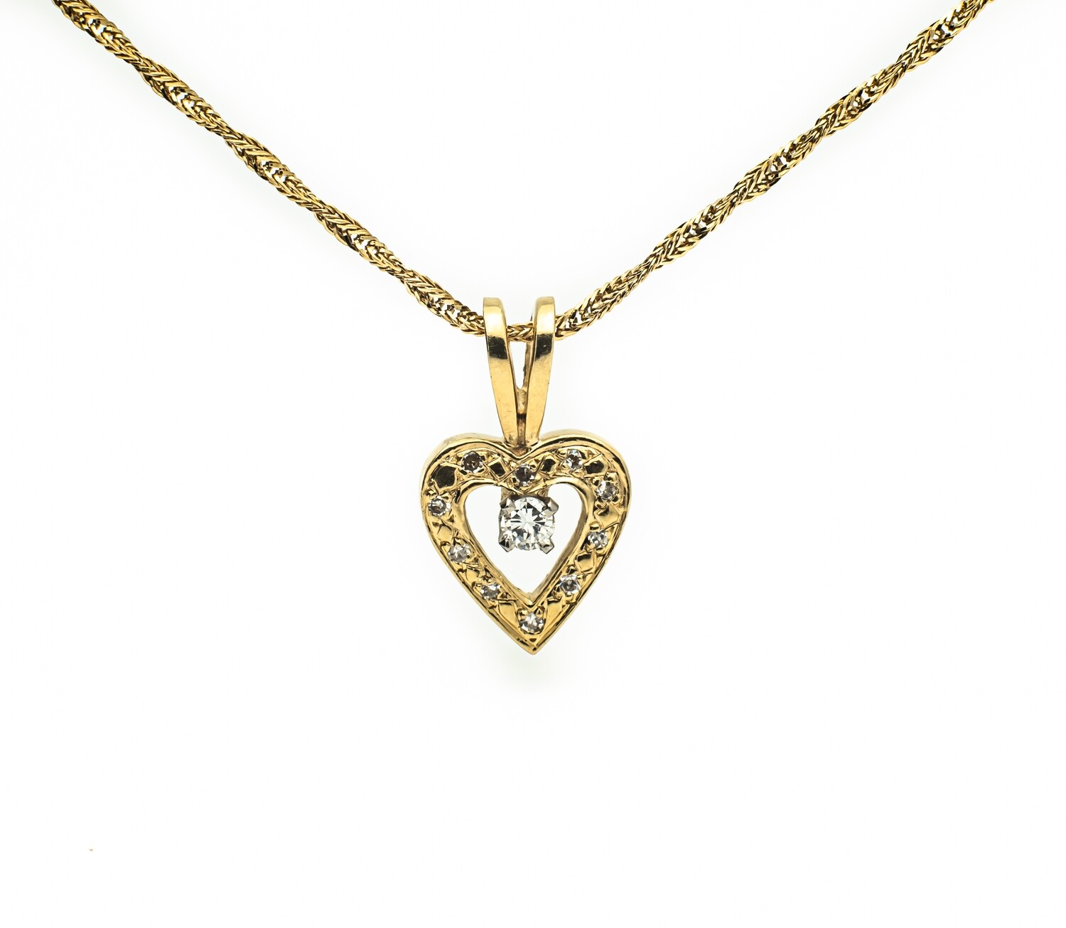 14k Gold Pendant with Diamonds