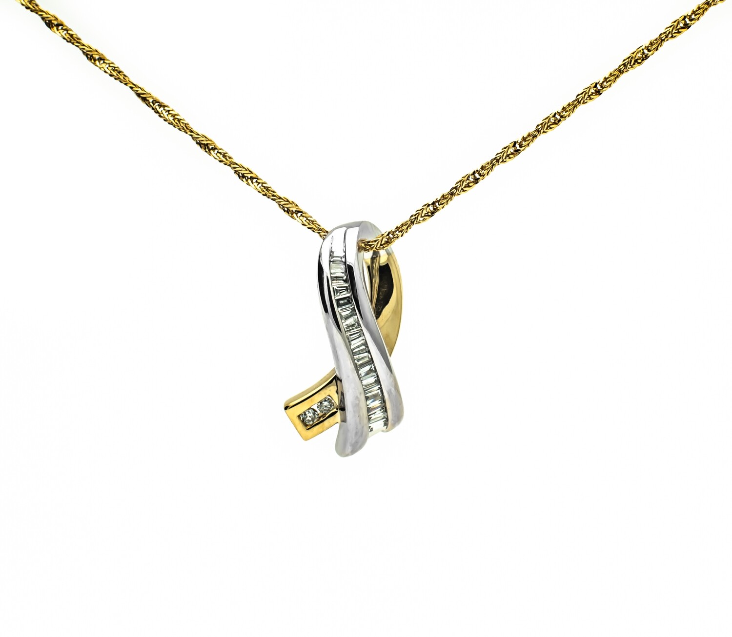 14k Gold Pendant with Diamonds