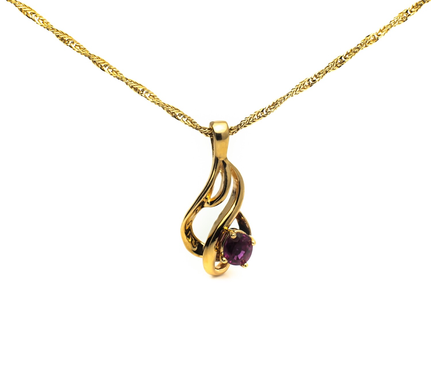 14k Gold Pendant with Gemstone