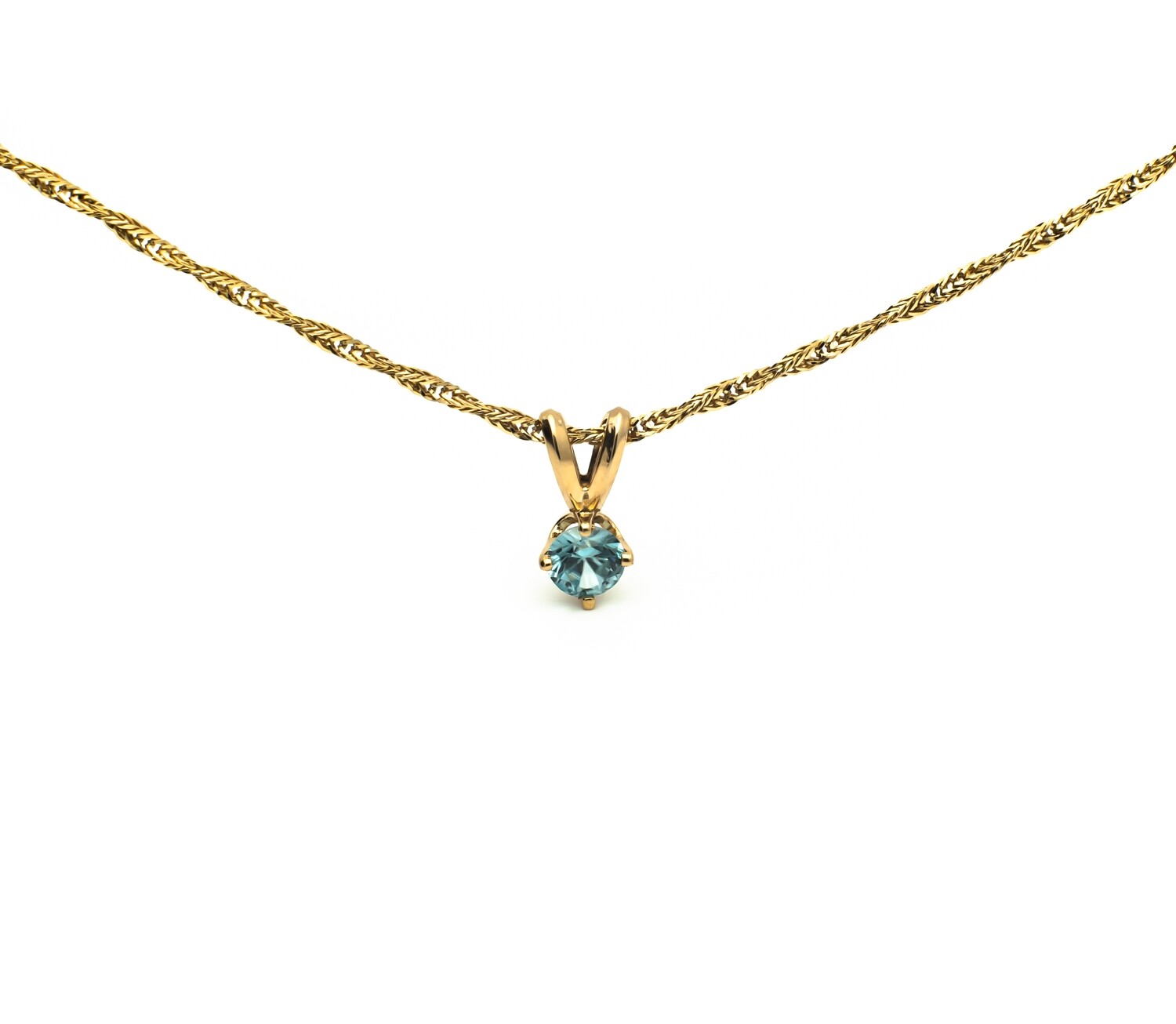 14k Gold Pendant with Gemstone