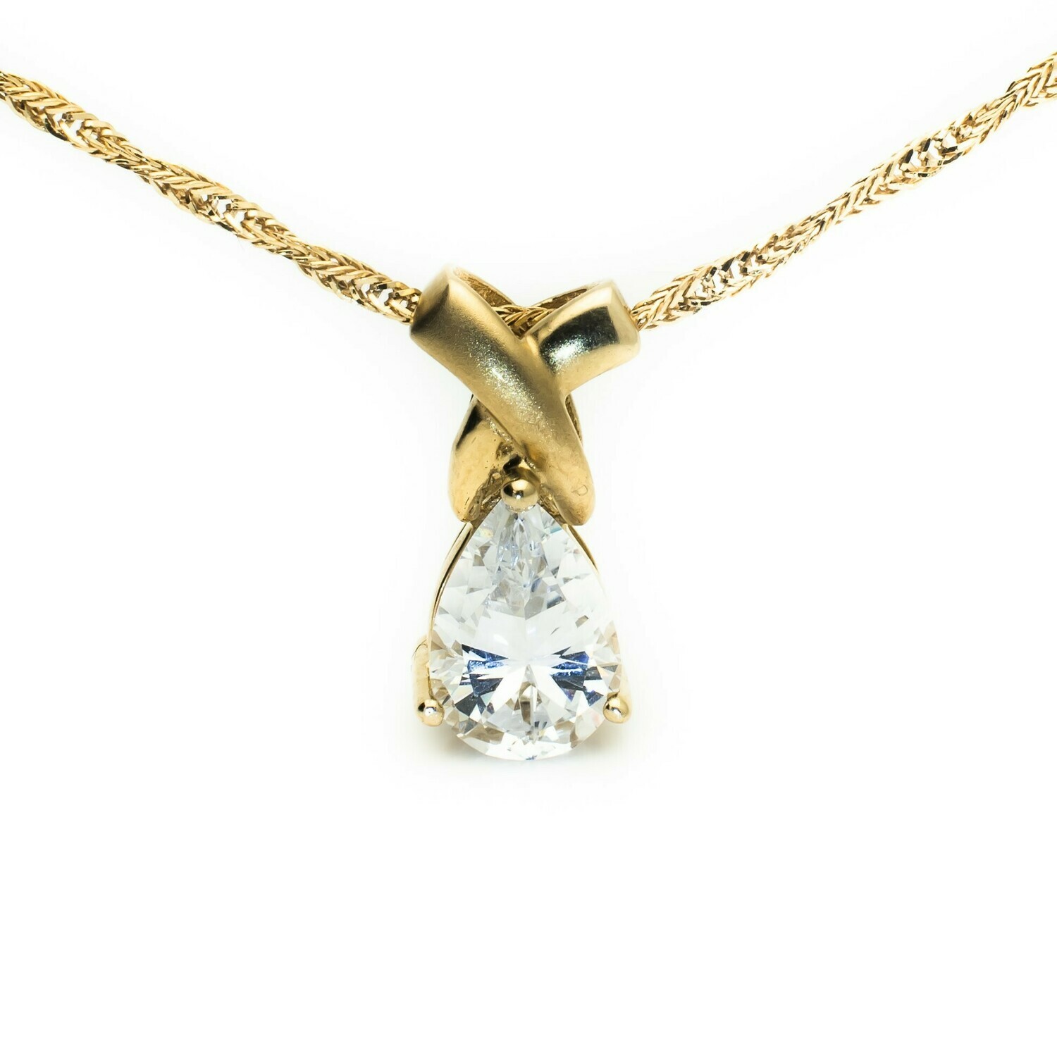 14k Gold Pendant with CZ stone