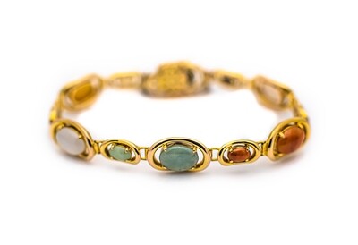 14k Gold Gemstone Bracelet