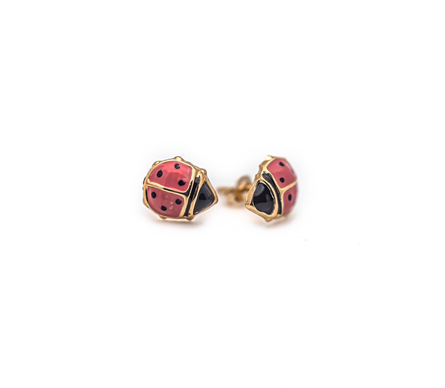 14k Gold Ladybugs Earrings