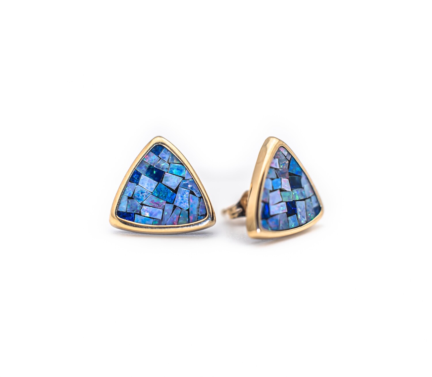 14k Gold Earrings with Opal Stones