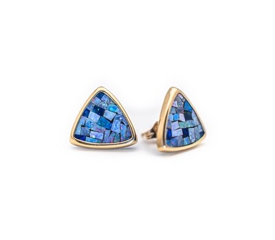 14k Gold Earrings with Opal Stones