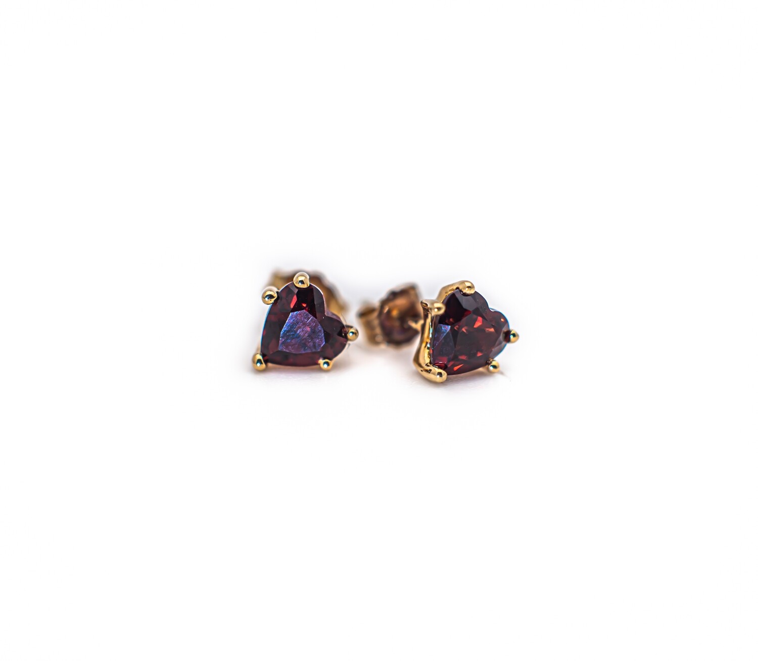 14k Gold Earrings with Red Gemstones
