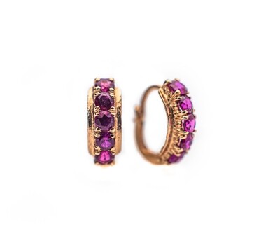 14k Gold Earrings with Purple Gemstones