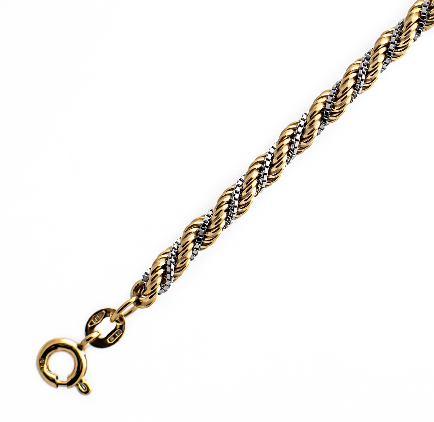 14k Yellow and White Gold Chain