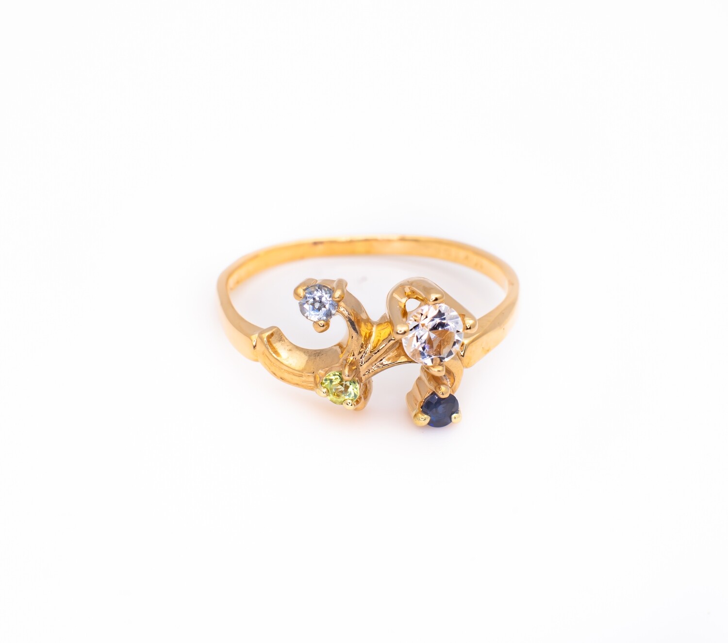 10k Gold Ring with Gemstones​. SIZE-6.5