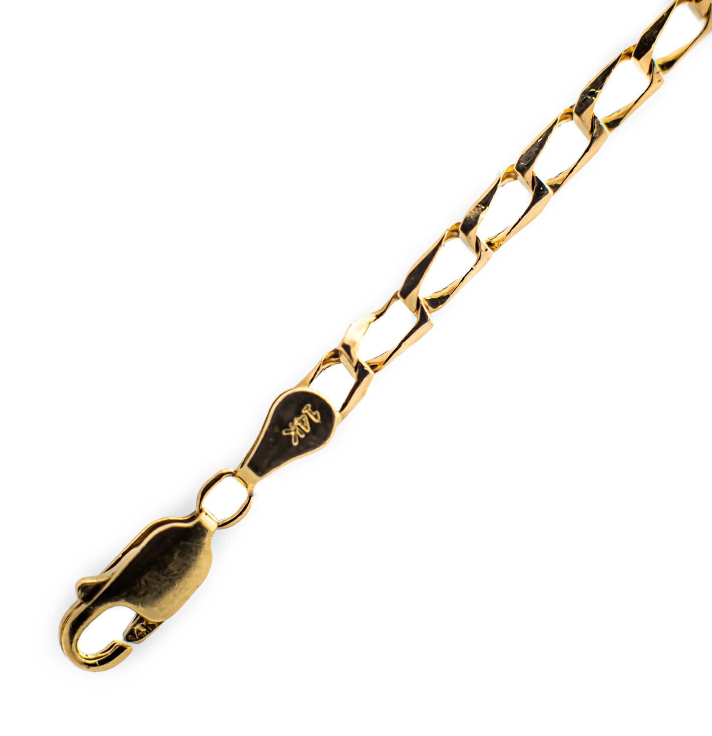 14K Yellow Gold 21-Inch Square Curb Chain