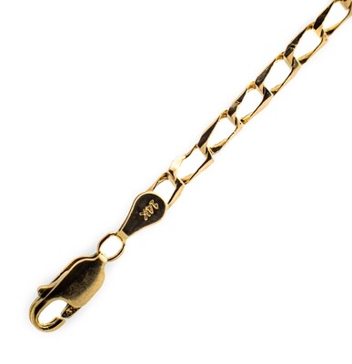 14K Yellow Gold 21-Inch Square Curb Chain