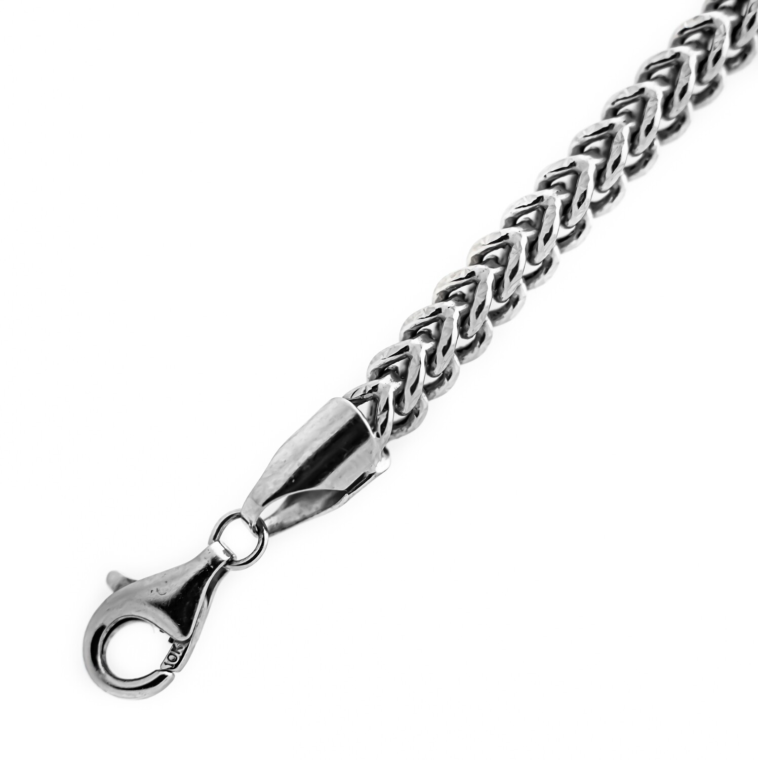 10k White Gold Franko Chain 35-Inch