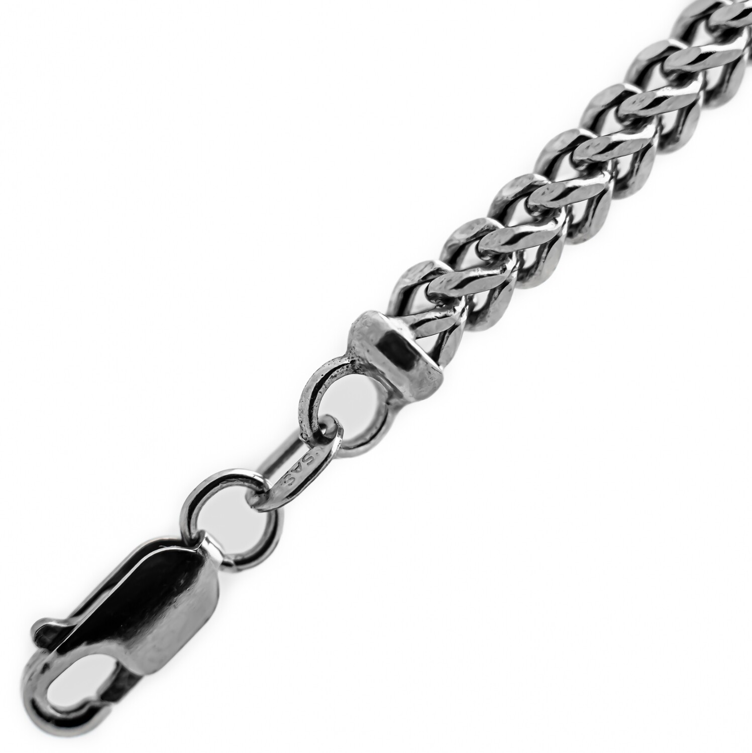10k White Gold Franko Chain 40-Inch