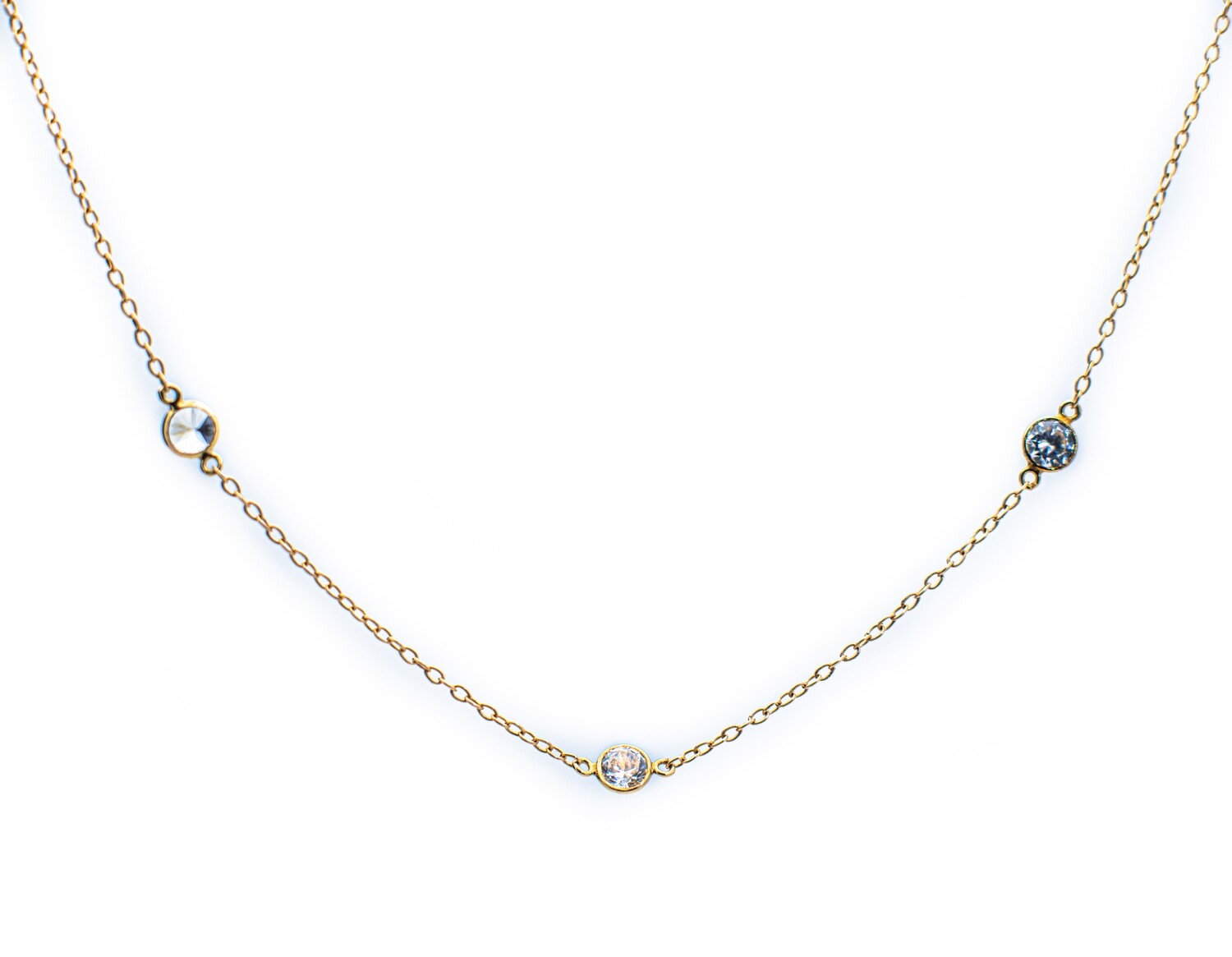 14k Gold Chain with CZ Stones