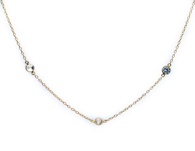 14k Gold Chain with CZ Stones