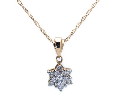 14k Gold Chain +14k Gold Pendant with Diamonds